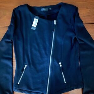 NWT L.A.M.B. Gwen Stefani Black Asymmetrical Zip Moto Jacket Small Y2K Vintage